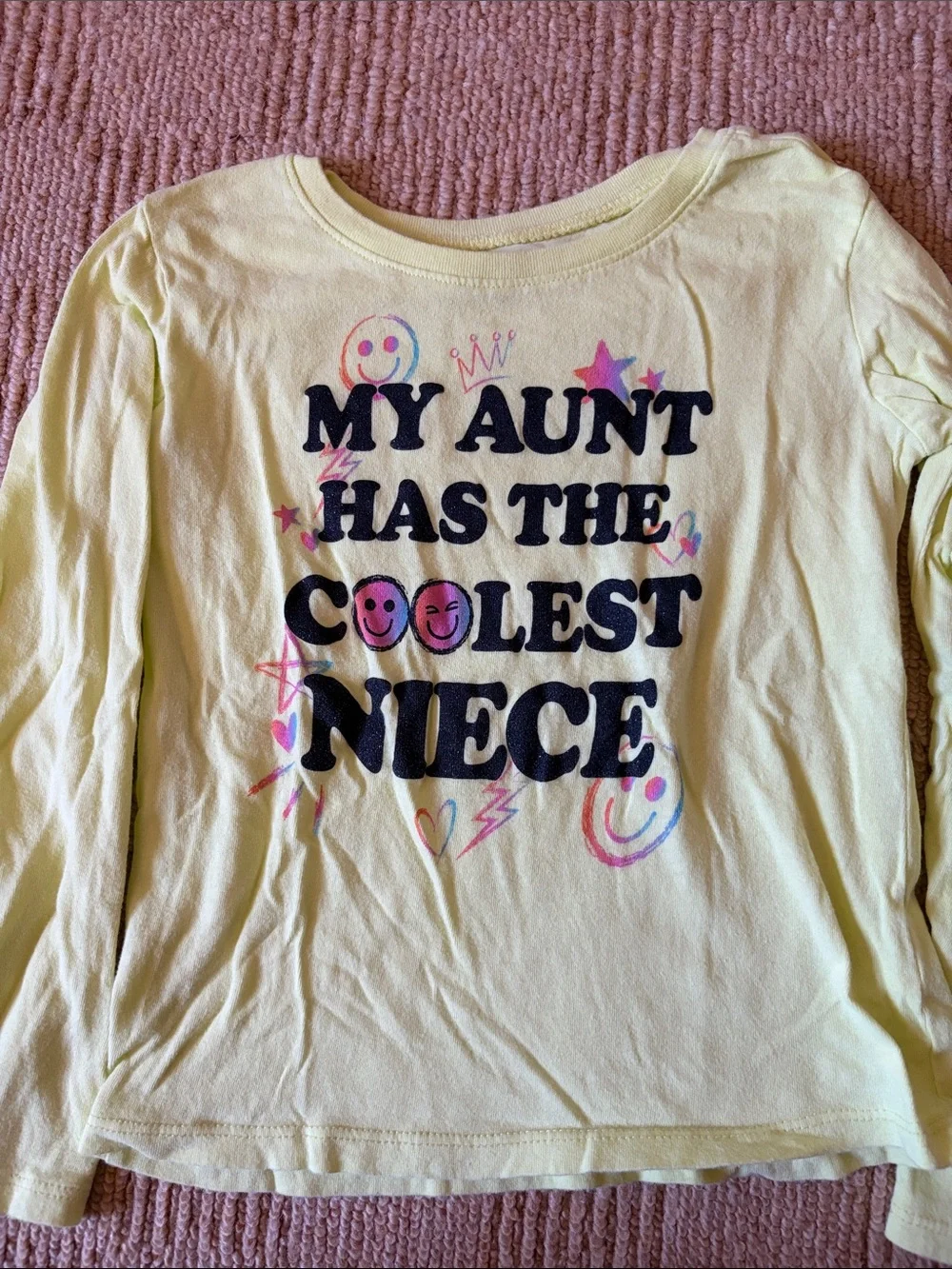 The Children's Place Yellow Long-Sleeve Tee with Navy Text & Pink Accents